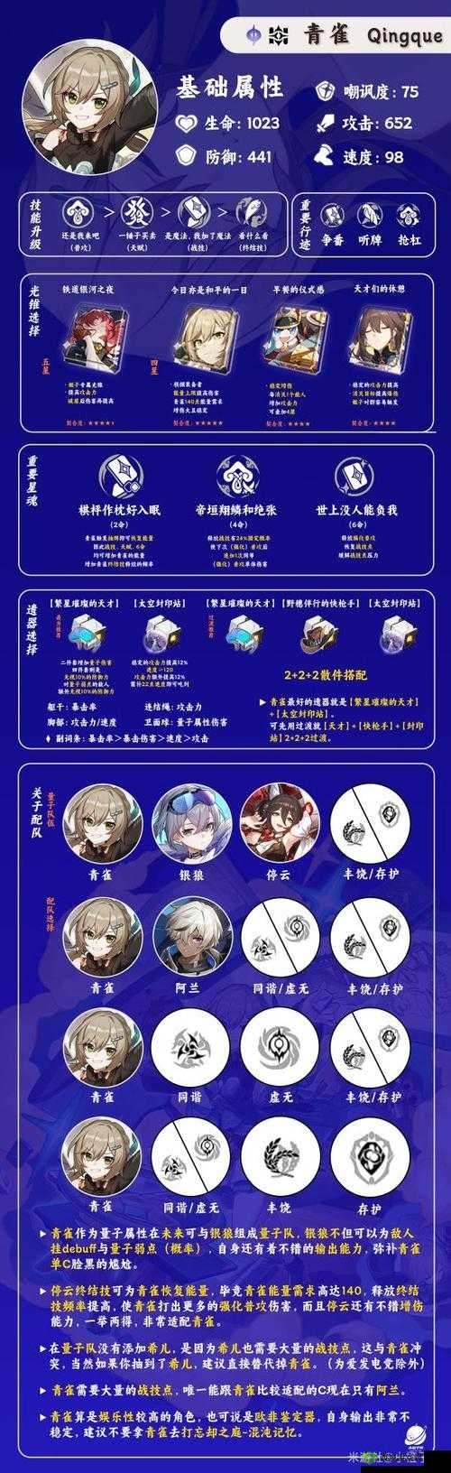 崩坏星穹铁道青雀技能详解：独特机制与强大效果解析