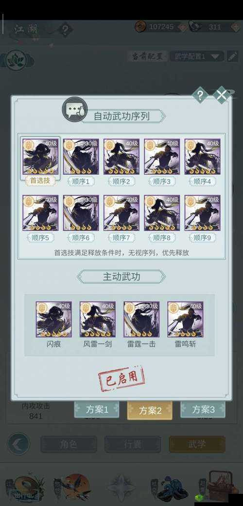 江湖悠悠，剑影酒香中的武学搭配艺术